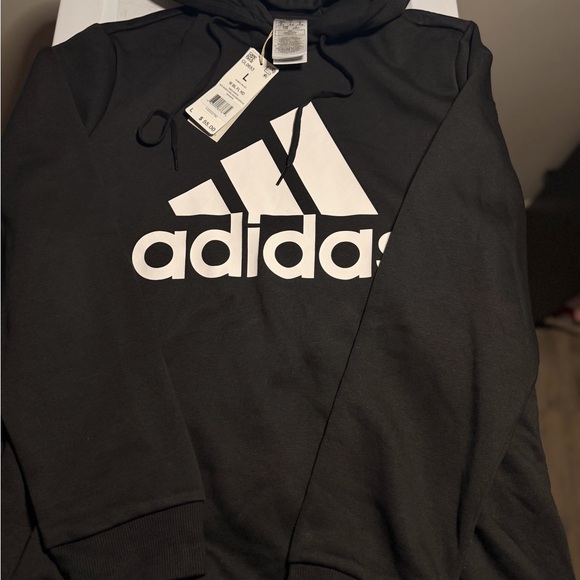 Adidas Men's Black and White Logo Hoodie - Picture 5 of 5